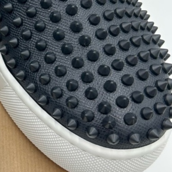 Men's Christian Louboutin spike boat slip on sneakers. Size 44 . US 11 - Picture 2 of 9